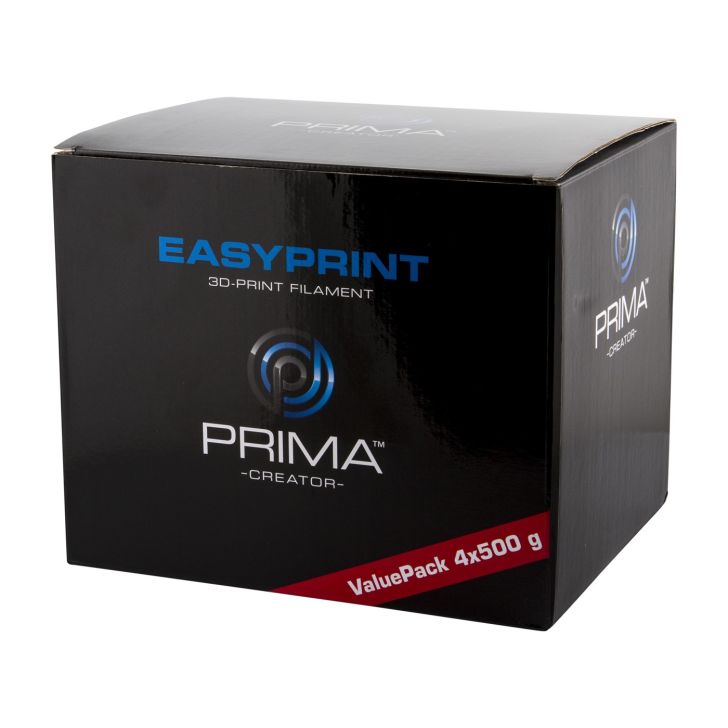 EasyPrint PLA Value Pack Standard - 1.75mm - 4x 500 g (Total 2 kg) - White, Black, Red, Blue