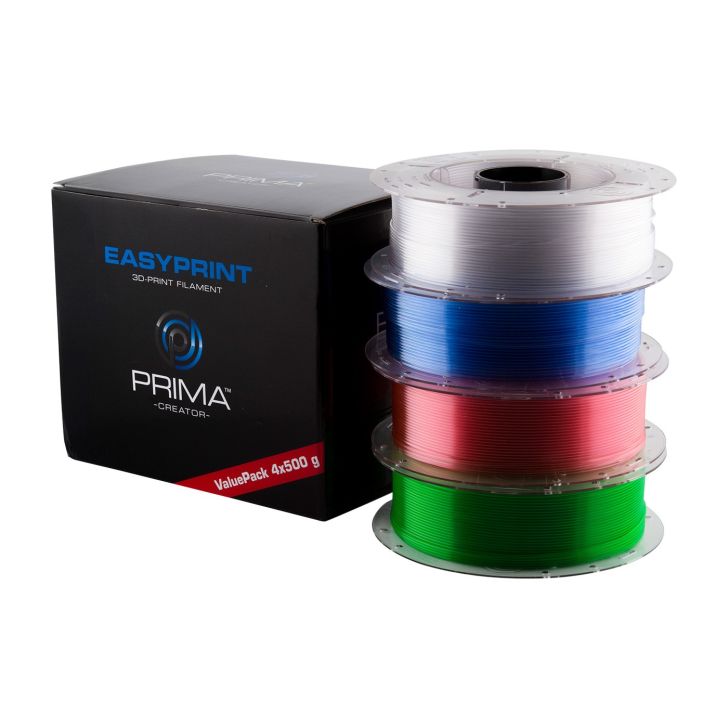 EasyPrint PETG Value Pack — 1,75 мм — 4 шт. по 500 г (всего 2 кг) — прозрачный, розовый, голубой, зеленый