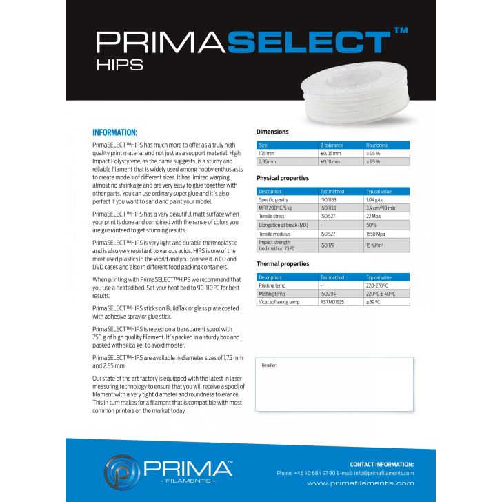 PrimaSelect БЕДРА - 1,75 мм - 750 г - Натуральный