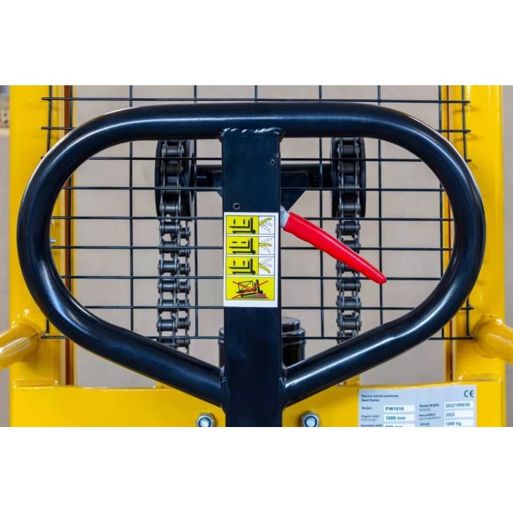 Palešu pacēlājs, mastu palešu ratiņi PW1016 1000kg 1,6m