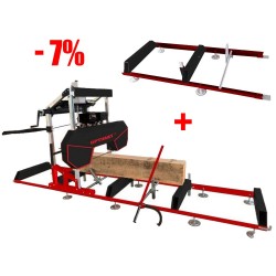 Horizontālais lentzāģis OPTIMAT TMG 790S ar benzīna dzinēju + pagarinājums 2000mm (davana), standarta cena 532,06