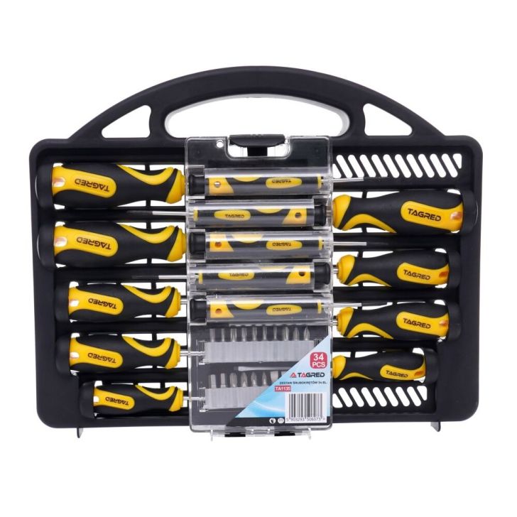 Screwdriver and bit set 34 pcs