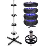 Stand, hanger for storing tires, tires, rims