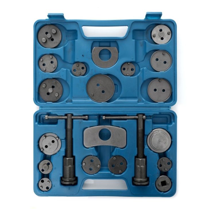Brake piston repair and pressing kit 21 pcs. + suitcase