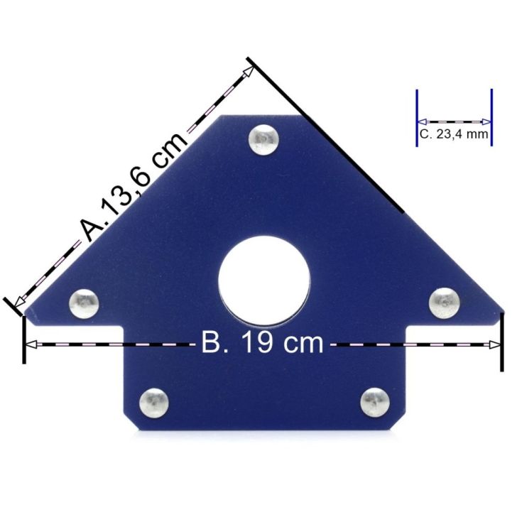 Magnetic square load capacity up to 34.5 kg