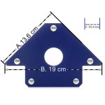 Magnetic square load capacity up to 34.5 kg