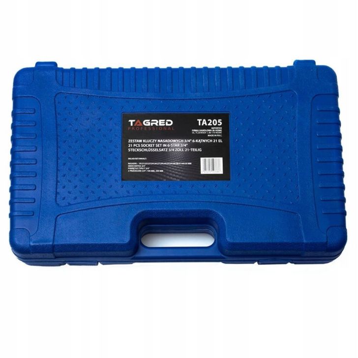 Ключи гаечные 6-гранные 3/4" кованые CRV 21 шт. TIR, под трещотку, большие головки