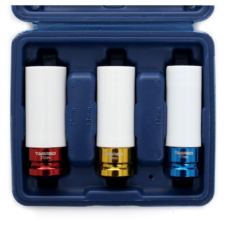 Sleeve set for aluminum wheels 17 19 21mm alloy wheels, impact sockets