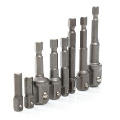 Adapters reducer for screwdriver sockets, reducers 1/4 3/8 1/2, set of 8 2