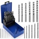 Metal drill bits, cylindrical HSS drill bit 1-10 mm 19-pcs.