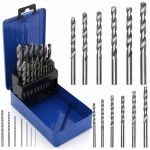 Metal drill bits, cylindrical HSS drill bit 1-10 mm 19-pcs.