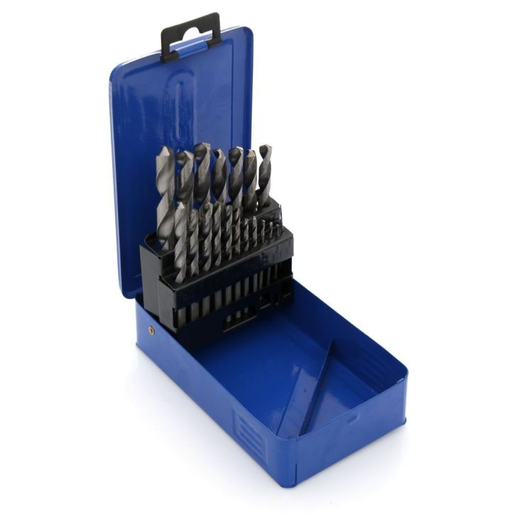 Metal drill bits, cylindrical HSS drill bit 1-10 mm 19-pcs.