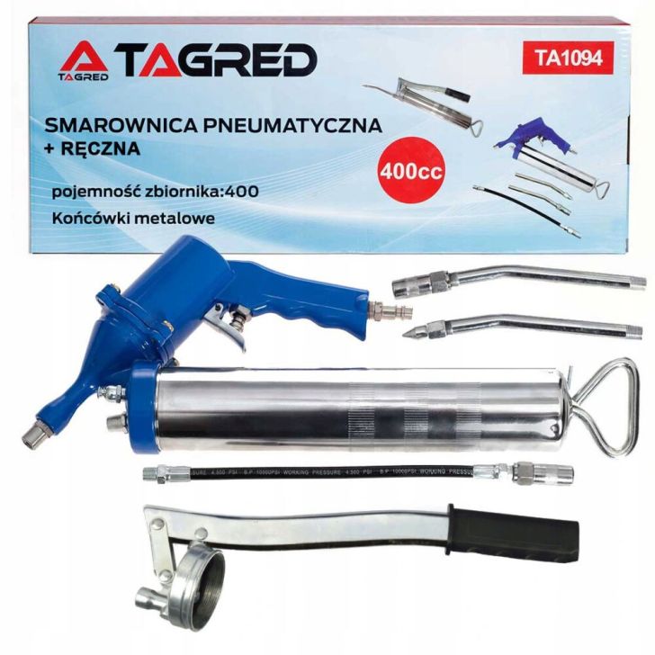 Grease gun, pneumatic + manual 2in1 400ml