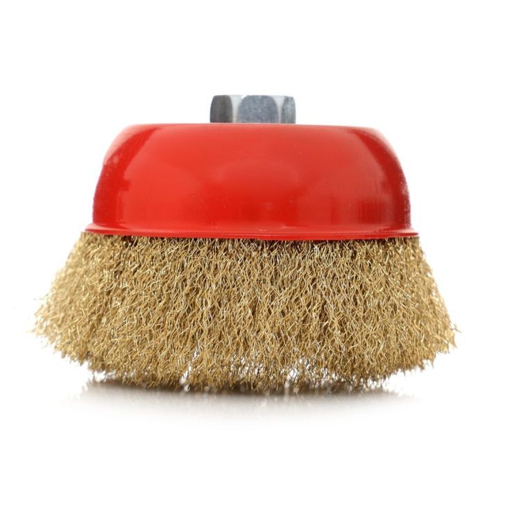 Щетка из латунной проволоки, латунная щетка для лица 125 мм M14