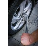 Telescopic wheel wrench 17-19/ 21-23 mm L type, 2 sockets, rubber handle