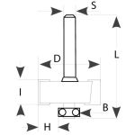 IGM Rabbetting Router Bit - D34,9x12,7 S-8 HW