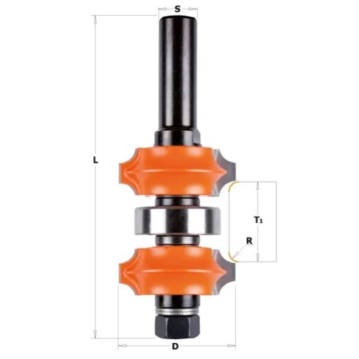 CMT Double Roundover Bit - R2 or R3, I11.1-31.75 S-12 HW