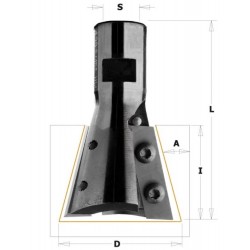 CMT Dovetail Bit for Roof Frames - 15° D39,5x31,5 S-M12x1 HW