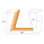 CMT Dovetail Bit for Roof Frames - 15° D39,5x31,5 S-M12x1 HW