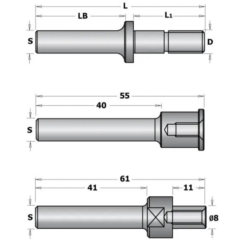 CMT C924 Slot Cutter Arbor with Spacers - S-12, D-M12, L1-39,5