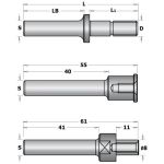 CMT C924 Slot Cutter Arbor with Bearing - S-8