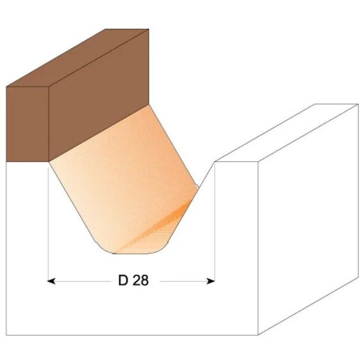 CMT C949 Lettering Bit with Top Bearing with Bearing 60° - D28x19 60° S-12 HW
