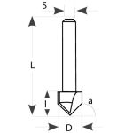 IGM M115 V-groove Router Bit - D12.7x12.7 S-8 HW