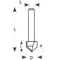 IGM M115 V-groove Router Bit - D12,7x12,7 S-8 HW