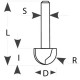 IGM M114 Round Nose Router Bit - R9,5 D19x12,7x52,7 S-8 HW