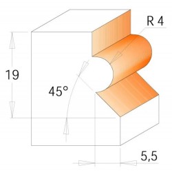 CMT C961 Wainscot Bit — D23,8 I19,05 R4 S-12