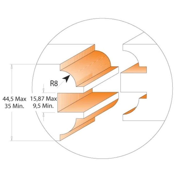 CMT Набор дверных бит, 3 шт., S-12 HW
