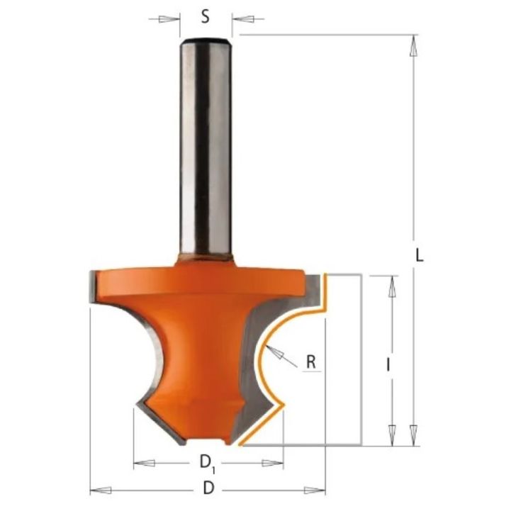 CMT Борта для отбортовки C954 со скосом 45° — R8 D36x25 L60 S-8 HW