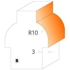 CMT C955 Ovolo Sash Bit - D22 I19 R10 Profile B S-8 HW 2