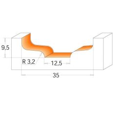 Бит для фальшпанели - D35 d2-12,5 I9,5 R3,2 S-12 2