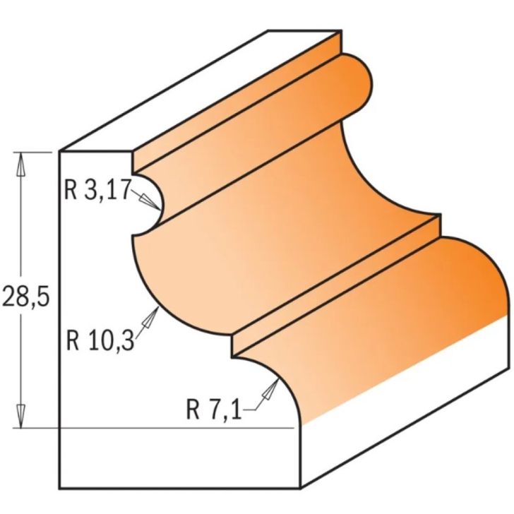 CMT C956 Molding Bit, Bearing fitted - D47,5x28,5 S-12 HW