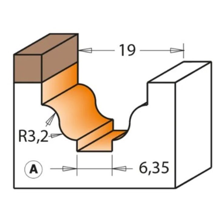 Profile C, R3,2 D19x12,3 S-6 HW