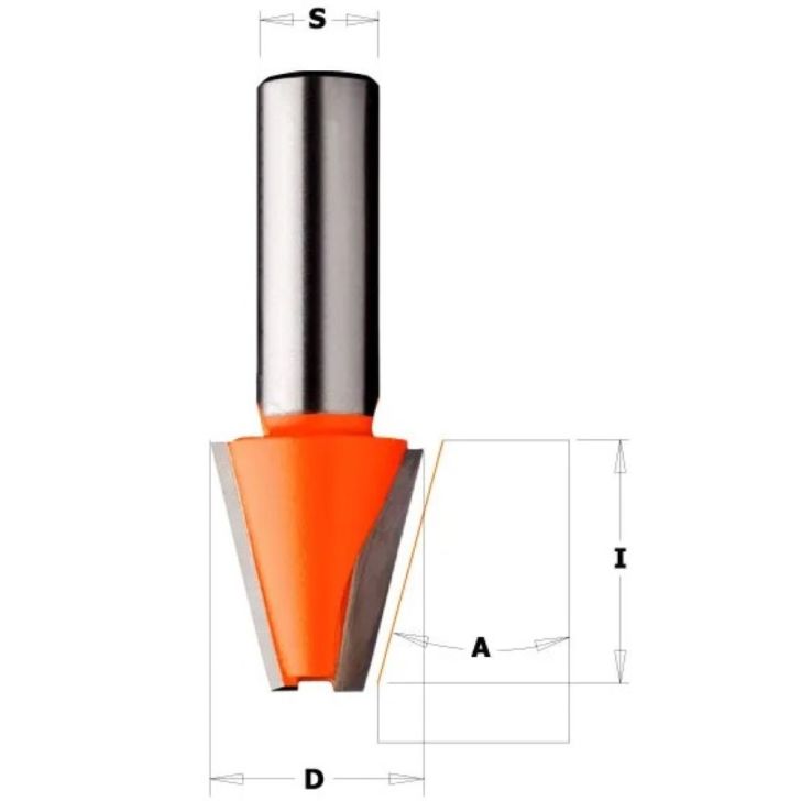 Chamfer Bit for Corian - D31,7 I22,2 A15° S-12