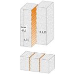 Wavy Joint Bits for Solid Surfaces CORIAN - R4,36 D15,87x51 S-12