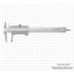 Bīdmērs 100 x 0,05 mm, INOX, ar šaurām spīlēm