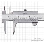 Caliper 100 x 0.05 mm, INOX, with narrow jaws