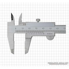 Штангенциркуль 100 х 0,02 мм, INOX, моноблок, регулировочный винт 2