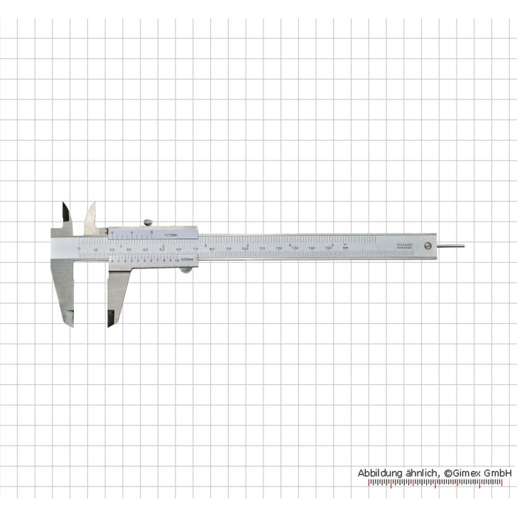 Штангенциркуль INOX, 150 x 0,05 мм / 6 x 1/128 дюйма