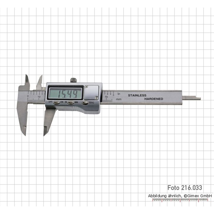 Digital caliper with metal housing, 70 mm