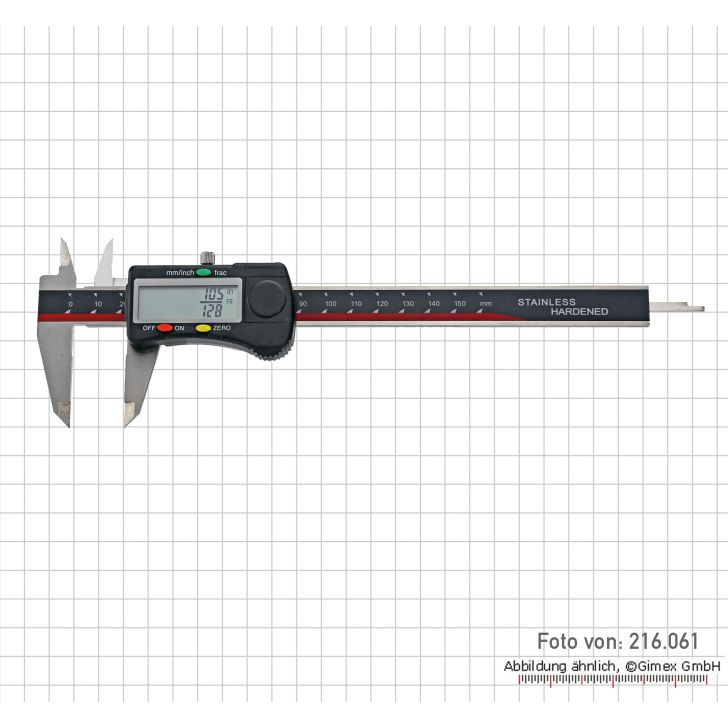 Digital caliper with FRAC display, 150 mm