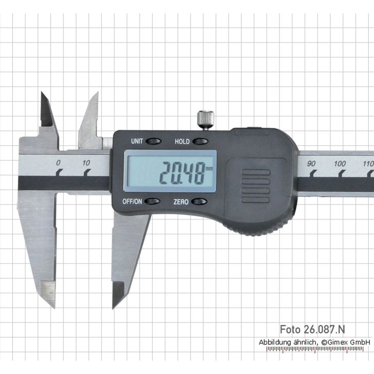 Digital caliper with roller, 150 mm