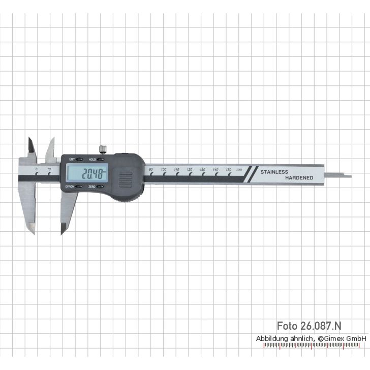 Digital caliper with roller, 200 mm