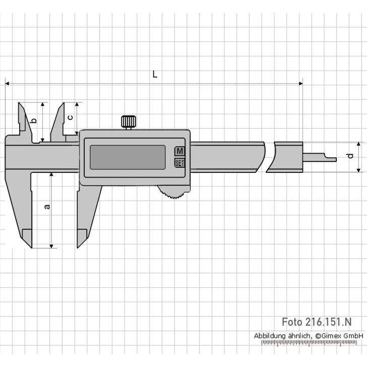 Digital caliper with carbide measuring surface 150 mm, IP 67