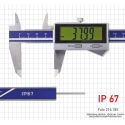 Digitālais bīdmērs IP 67, 150 mm, apaļa dziļuma stienis, induktīvā mērīšanas sistēma