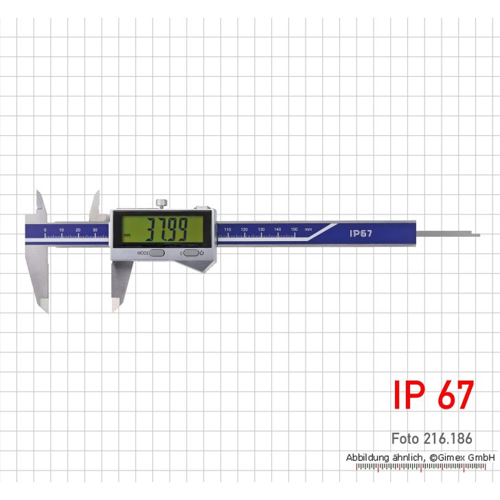 Digital caliper IP 67, 300 mm, inductive measuring system with Bluetooth