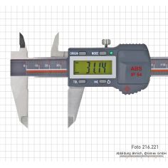 Digital caliper IP 54, with TOL-LED, 200 mm